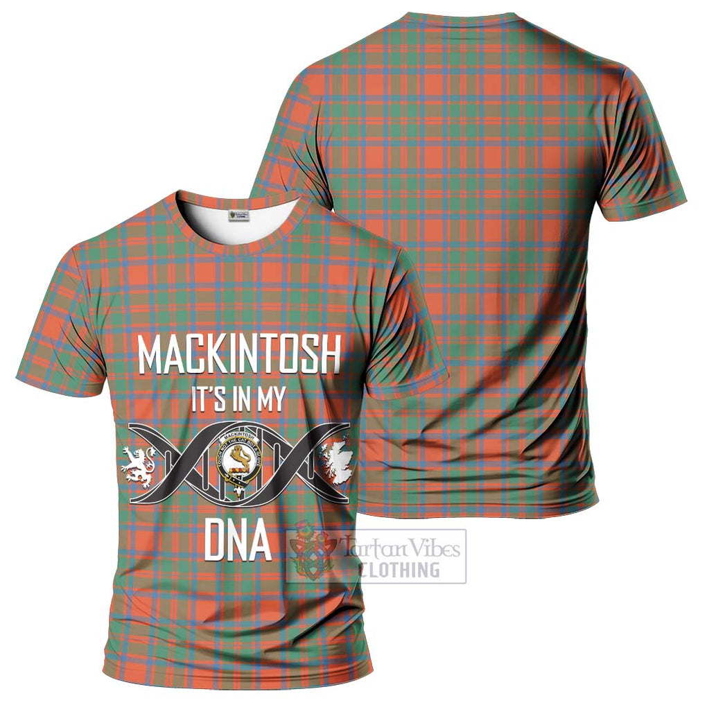 MacKintosh Ancient Tartan T-Shirt with Family Crest DNA In Me Style - Tartan Vibes Clothing