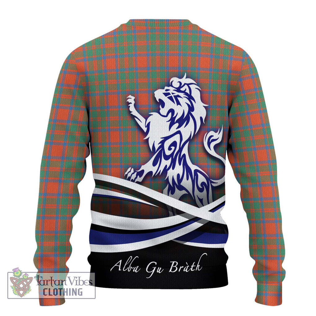 MacKintosh Ancient Tartan Knitted Sweater with Alba Gu Brath Regal Lion Emblem - Tartanvibesclothing Shop