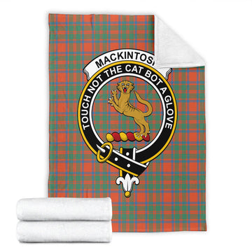 MacKintosh Ancient Tartan Blanket with Family Crest