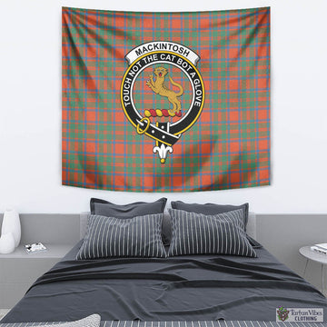 MacKintosh Ancient Tartan Tapestry Wall Hanging and Home Decor for Room with Family Crest