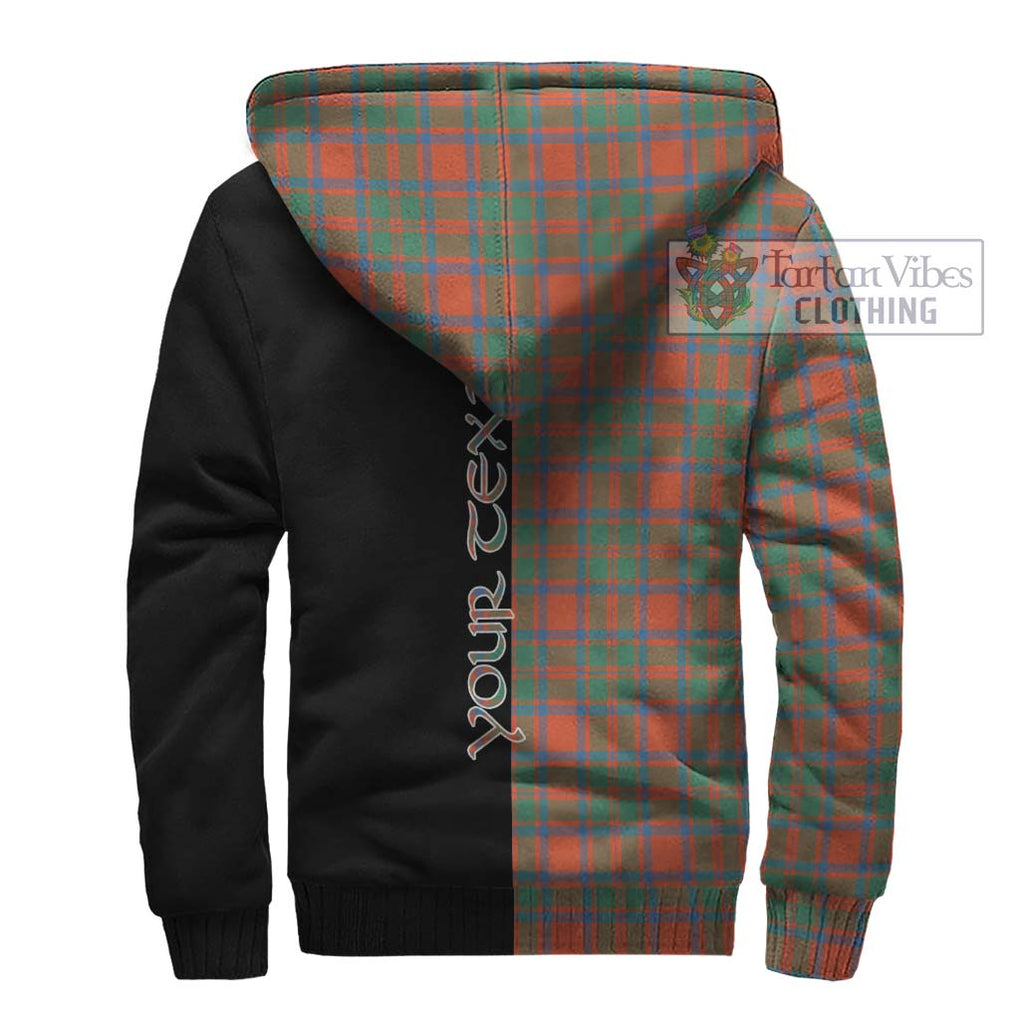 MacKintosh Ancient Tartan Sherpa Hoodie with Family Crest and Half Of Me Style - Tartanvibesclothing Shop