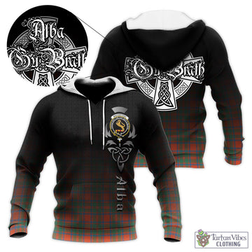 MacKintosh Ancient Tartan Knitted Hoodie Featuring Alba Gu Brath Family Crest Celtic Inspired