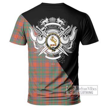 MacKintosh Ancient Tartan T-Shirt with Family Crest and Military Logo Style