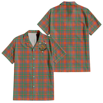 MacKintosh Ancient Tartan Short Sleeve Button Down Shirt with Family Crest