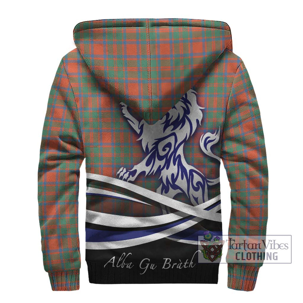 MacKintosh Ancient Tartan Sherpa Hoodie with Alba Gu Brath Regal Lion Emblem - Tartanvibesclothing Shop