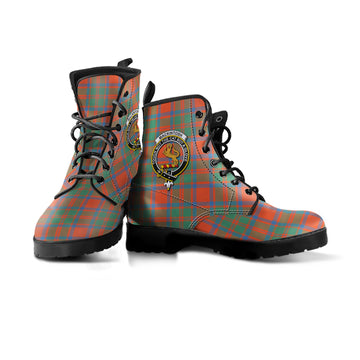 MacKintosh Ancient Tartan Leather Boots with Family Crest