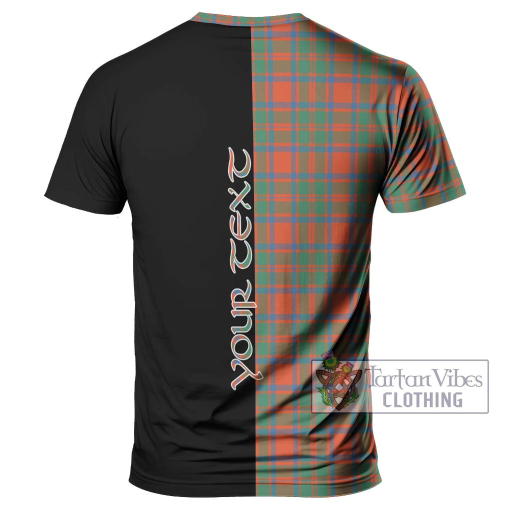 MacKintosh Ancient Tartan T-Shirt with Family Crest and Half Of Me Style - Tartanvibesclothing Shop