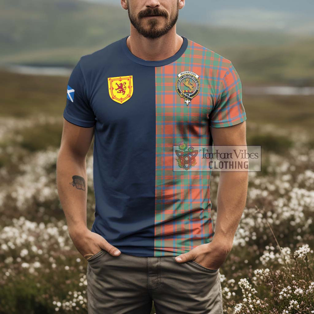 Tartan Vibes Clothing MacKintosh Ancient Tartan T-Shirt Alba with Scottish Lion Royal Arm Half Style