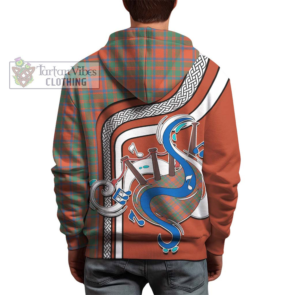 MacKintosh Ancient Tartan Hoodie with Epic Bagpipe Style - Tartanvibesclothing Shop