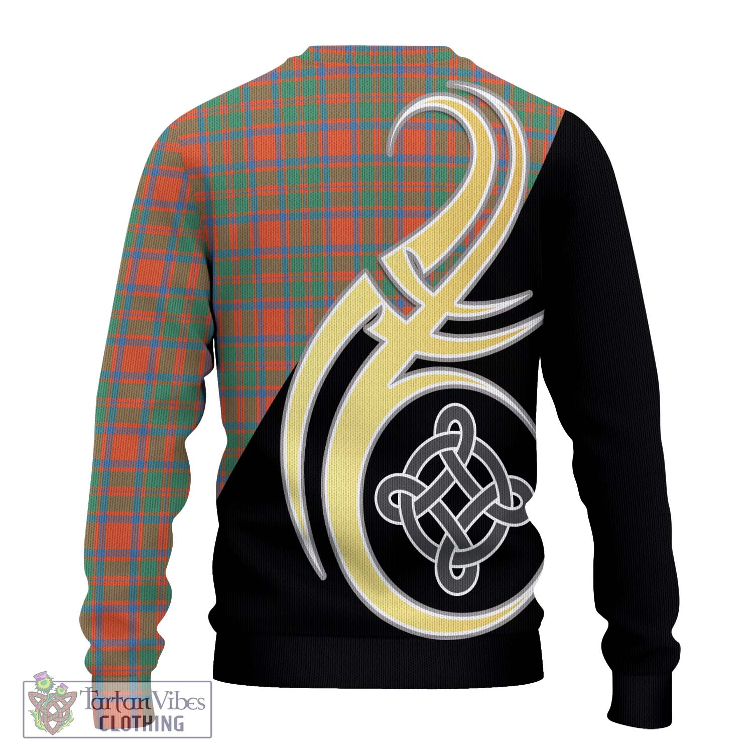 MacKintosh Ancient Tartan Knitted Sweater with Family Crest and Celtic Symbol Style - Tartan Vibes Clothing