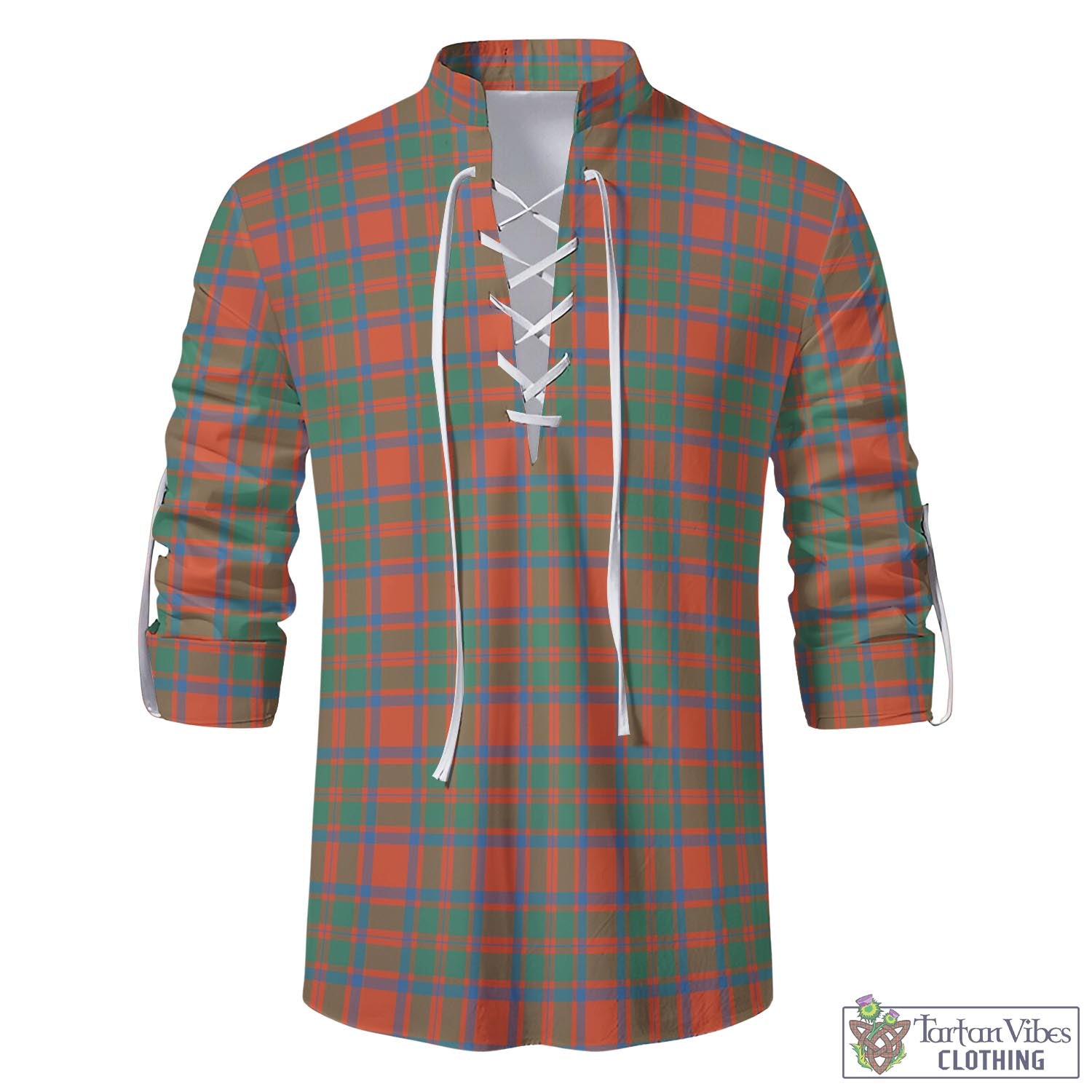 Tartan Vibes Clothing MacKintosh Ancient Tartan Men's Scottish Traditional Jacobite Ghillie Kilt Shirt