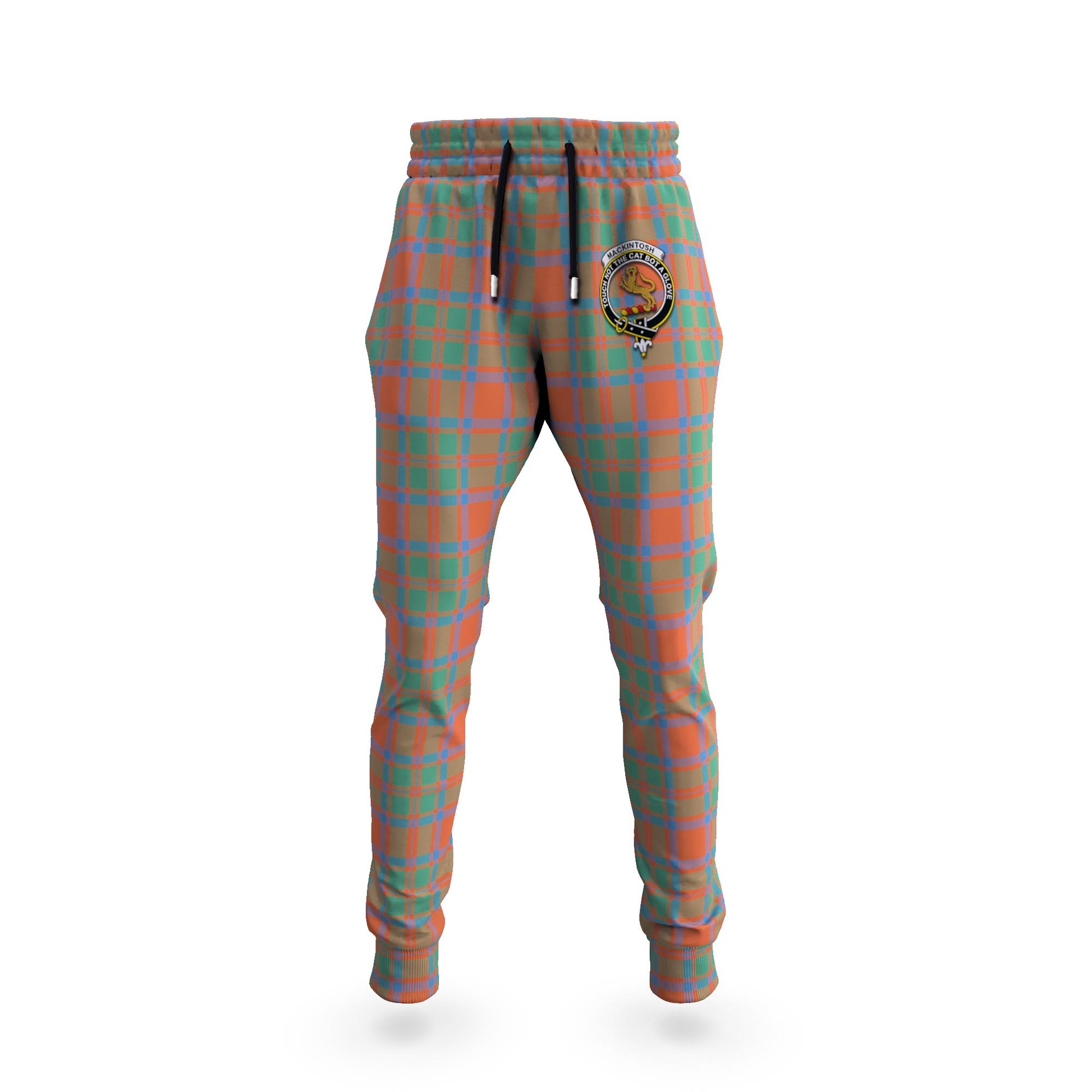 MacKintosh Ancient Tartan Joggers Pants with Family Crest 5XL - Tartan Vibes Clothing