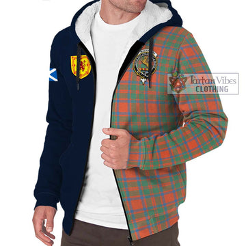 MacKintosh Ancient Tartan Sherpa Hoodie Alba with Scottish Lion Royal Arm Half Style