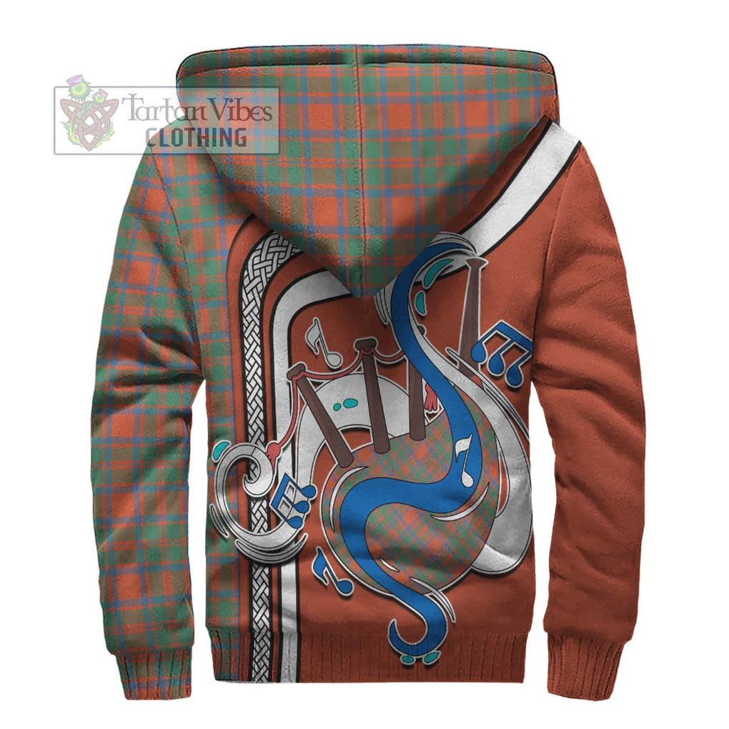 MacKintosh Ancient Tartan Sherpa Hoodie with Epic Bagpipe Style - Tartanvibesclothing Shop