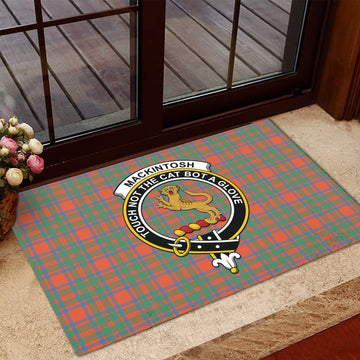 MacKintosh Ancient Tartan Door Mat with Family Crest