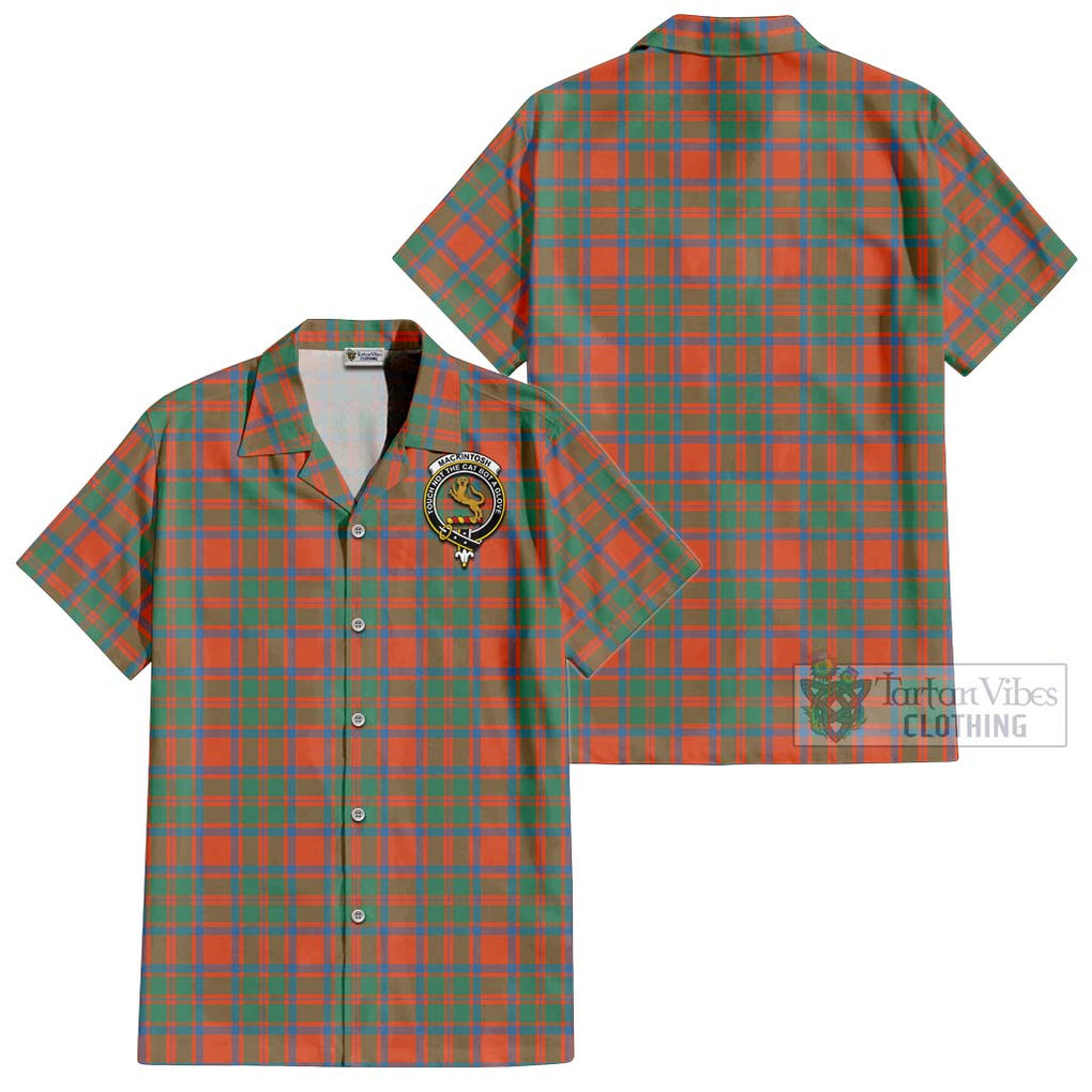 MacKintosh Ancient Tartan Cotton Hawaiian Shirt with Family Crest Kid - Tartan Vibes Clothing