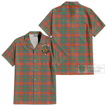 MacKintosh Ancient Tartan Cotton Hawaiian Shirt with Family Crest