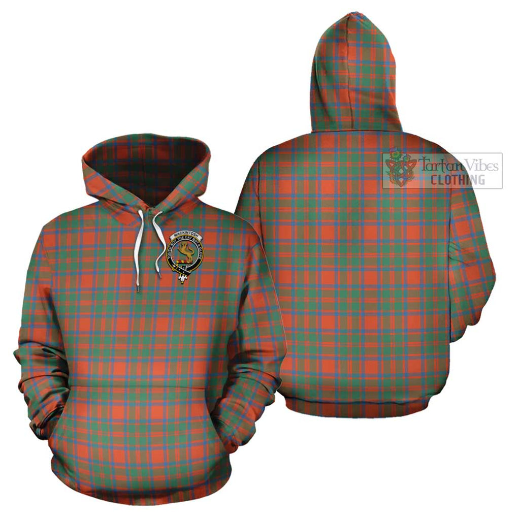 MacKintosh Ancient Tartan Cotton Hoodie with Family Crest Pullover Hoodie - Tartan Vibes Clothing