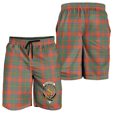 MacKintosh Ancient Tartan Mens Shorts with Family Crest