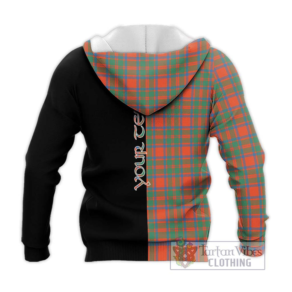 MacKintosh Ancient Tartan Knitted Hoodie with Family Crest and Half Of Me Style - Tartanvibesclothing Shop