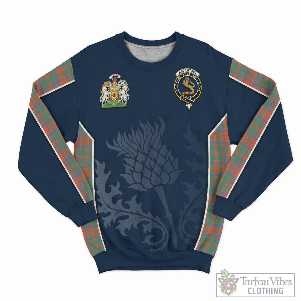 Tartan Vibes Clothing MacKintosh Ancient Tartan Sweatshirt with Family Crest and Scottish Thistle Vibes Sport Style