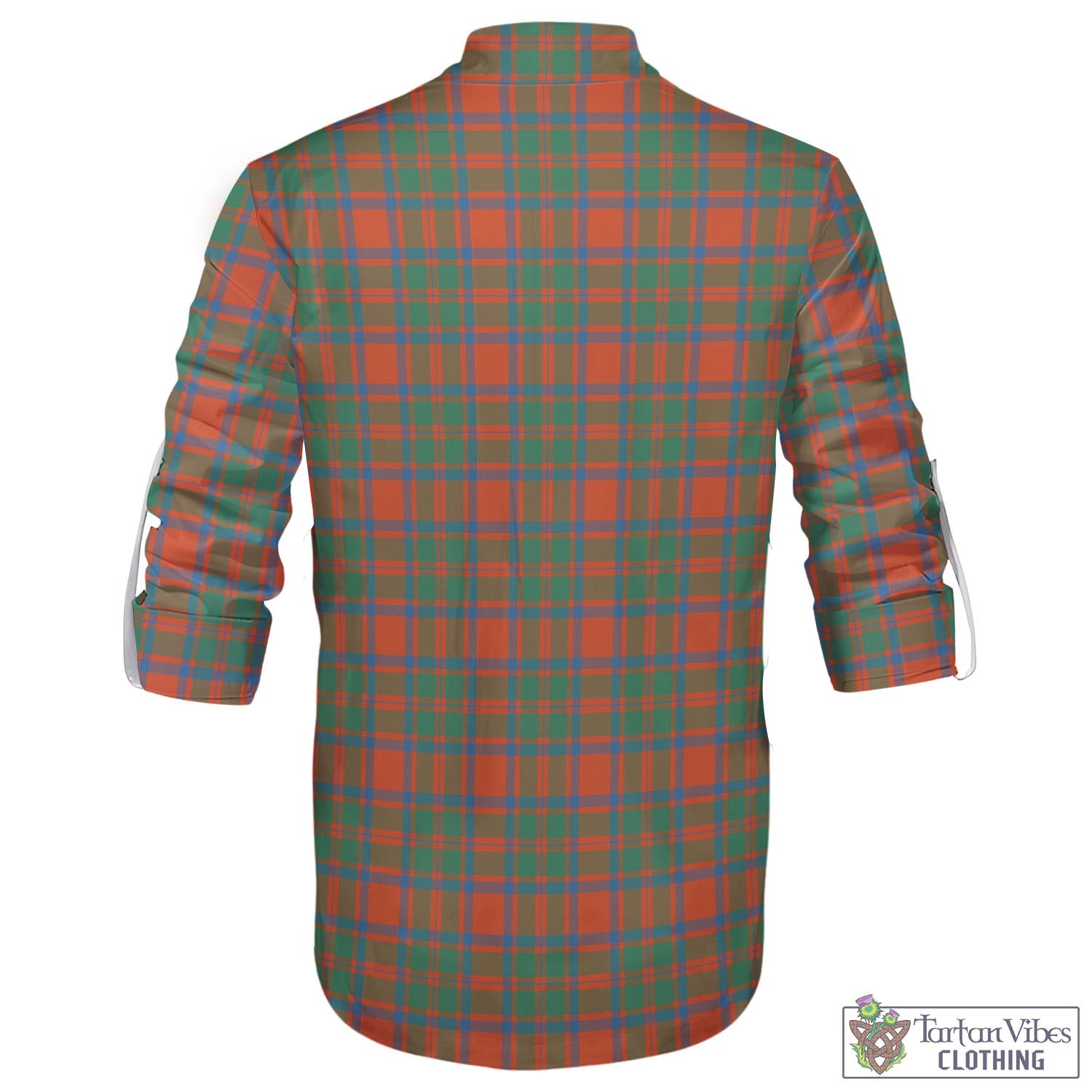 Tartan Vibes Clothing MacKintosh Ancient Tartan Men's Scottish Traditional Jacobite Ghillie Kilt Shirt