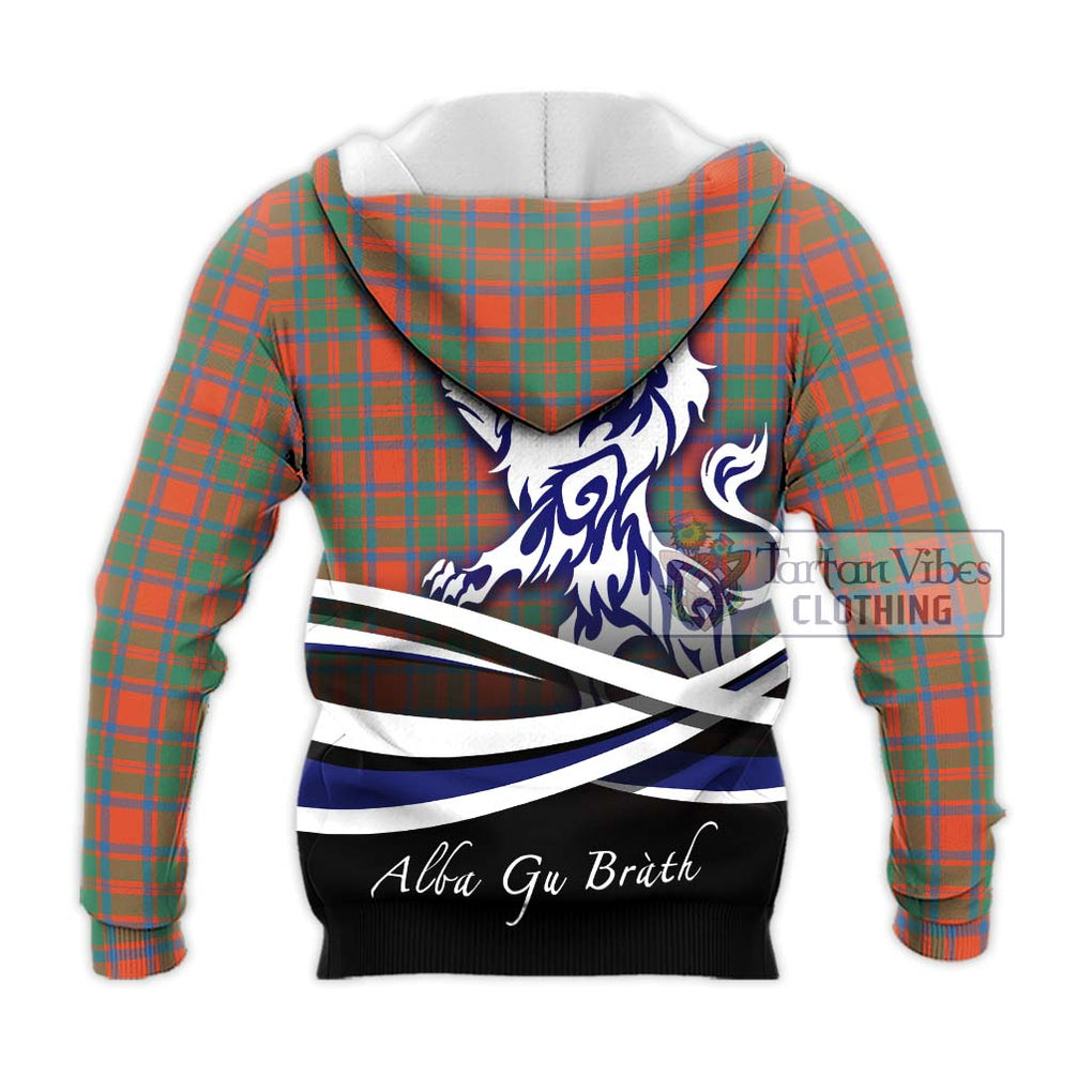 MacKintosh Ancient Tartan Knitted Hoodie with Alba Gu Brath Regal Lion Emblem - Tartanvibesclothing Shop