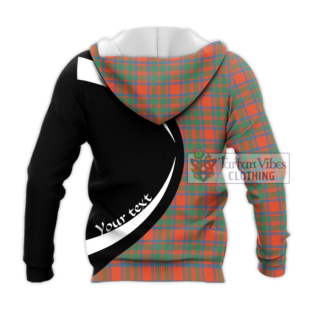 MacKintosh Ancient Tartan Knitted Hoodie with Family Crest Circle Style - Tartan Vibes Clothing