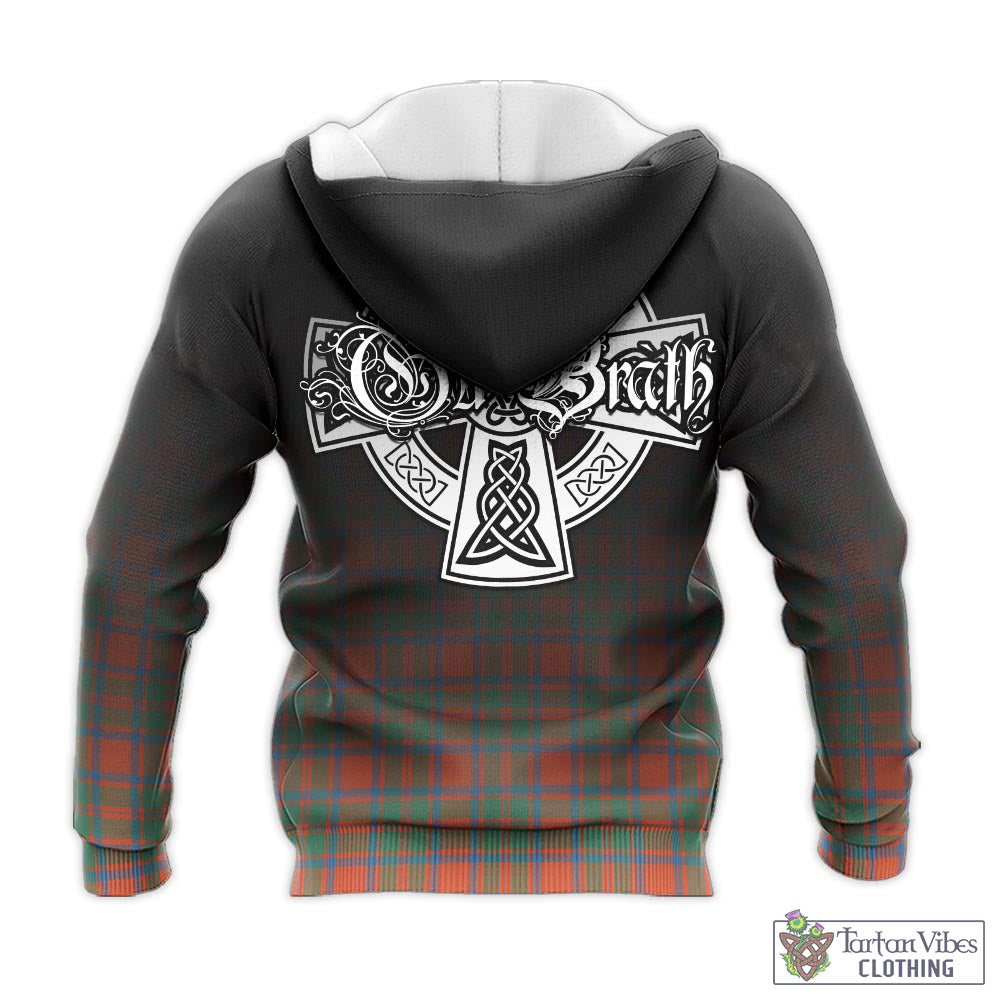 Tartan Vibes Clothing MacKintosh Ancient Tartan Knitted Hoodie Featuring Alba Gu Brath Family Crest Celtic Inspired