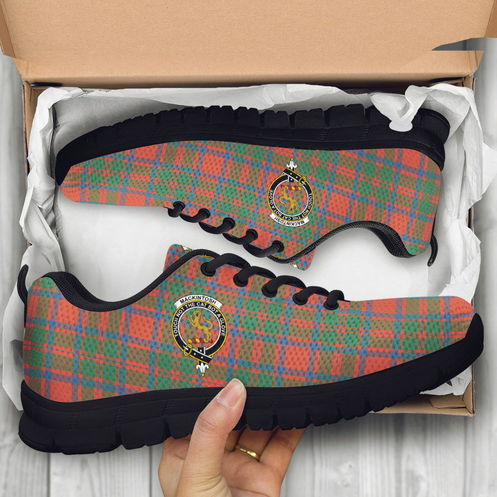 MacKintosh Ancient Tartan Sneakers with Family Crest - Tartan Vibes Clothing