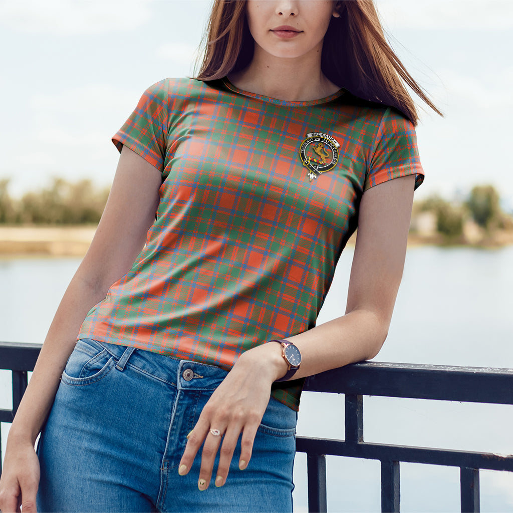 MacKintosh Ancient Tartan T-Shirt with Family Crest - Tartan Vibes Clothing