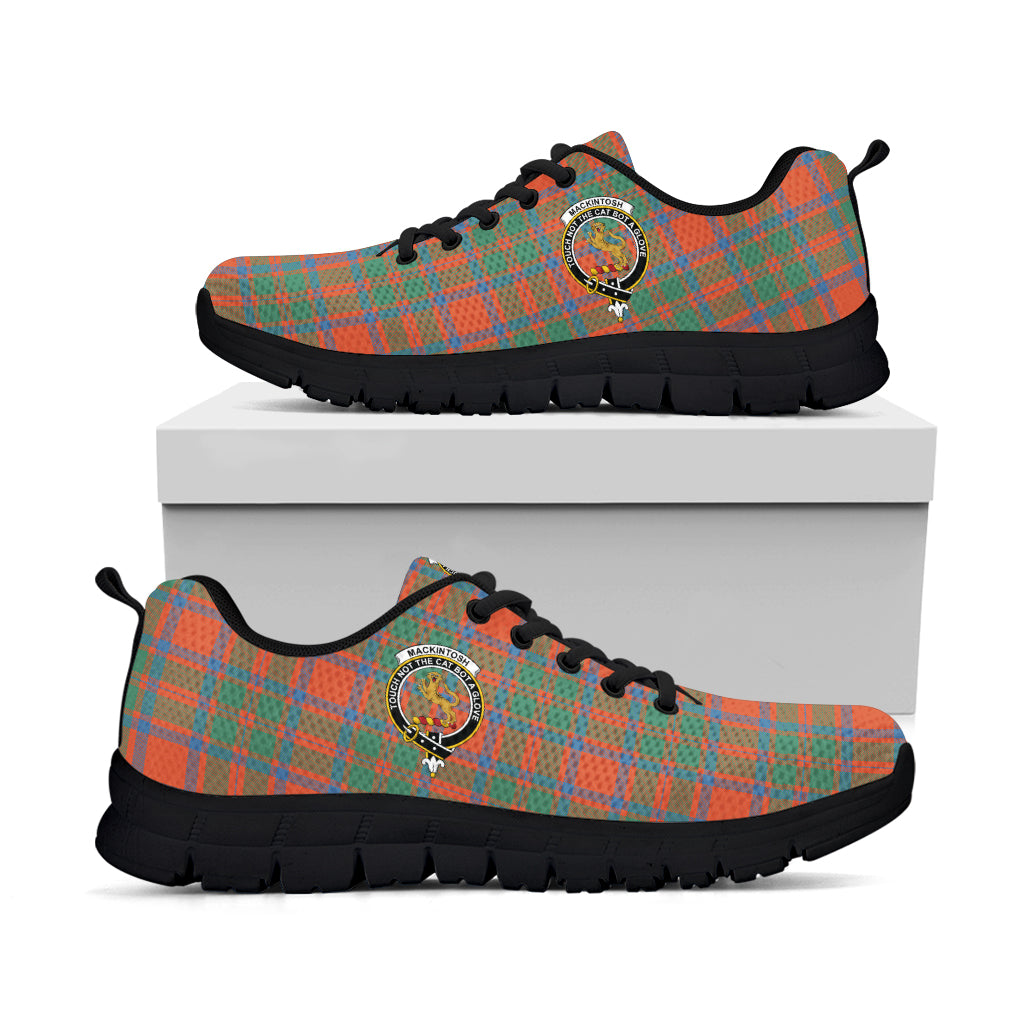 MacKintosh Ancient Tartan Sneakers with Family Crest - Tartan Vibes Clothing