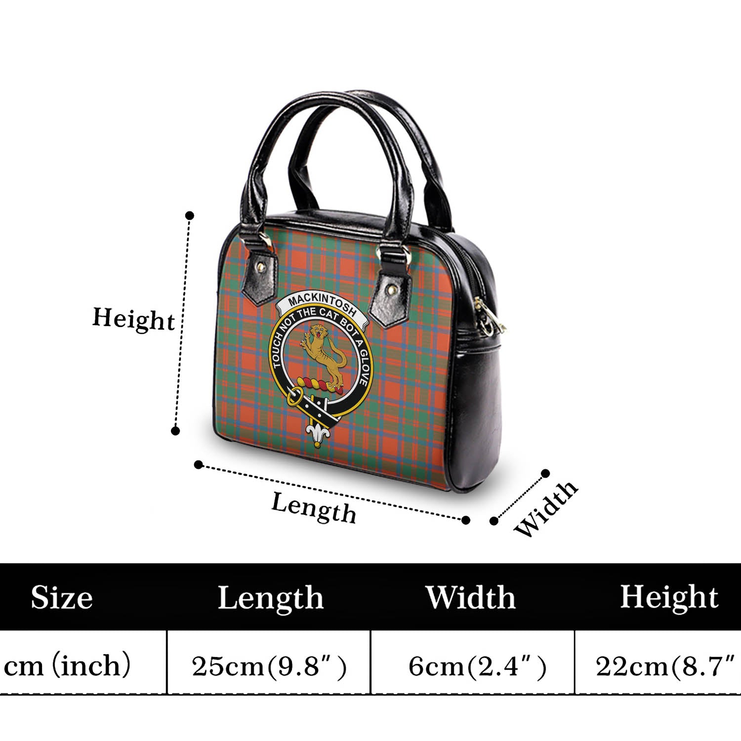 MacKintosh Ancient Tartan Shoulder Handbags with Family Crest - Tartanvibesclothing