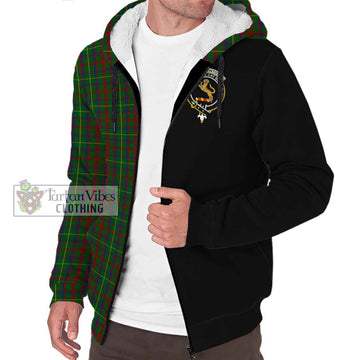 MacKintosh Hunting Tartan Sherpa Hoodie with Family Crest and Half Of Me Style