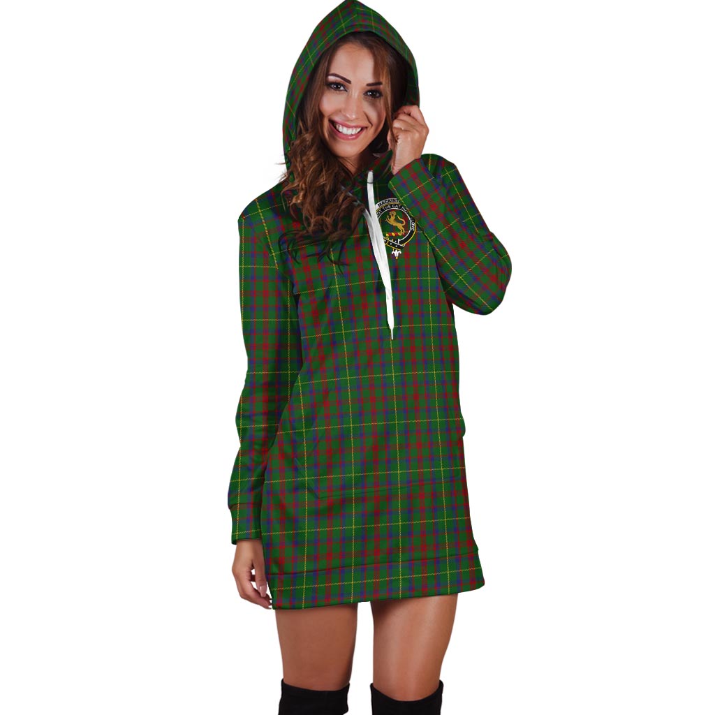 MacKintosh Hunting Tartan Hoodie Dress with Family Crest - Tartan Vibes Clothing