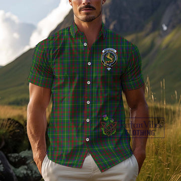 MacKintosh Hunting Tartan Cotton Hawaiian Shirt with Family Crest