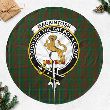 MacKintosh Hunting Tartan Christmas Tree Skirt with Family Crest