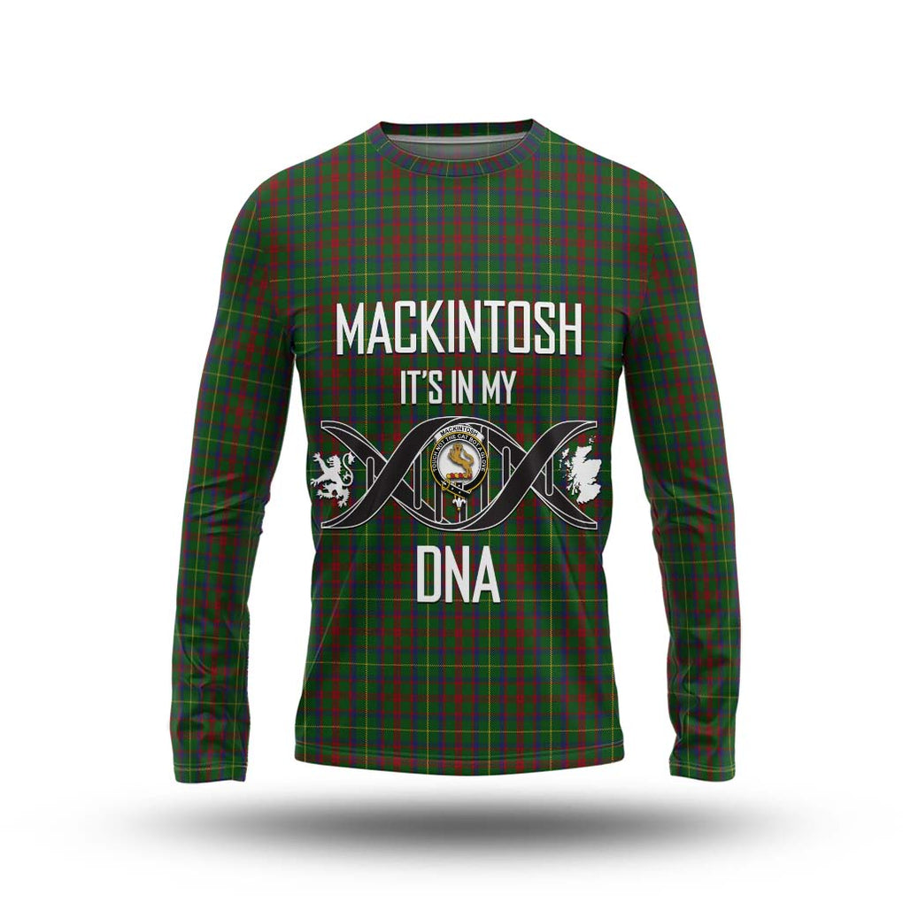 MacKintosh Hunting Tartan Long Sleeve T-Shirt with Family Crest DNA In Me Style Unisex - Tartanvibesclothing Shop