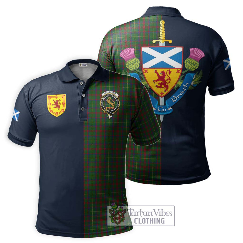 Tartan Vibes Clothing MacKintosh Hunting Tartan Polo Shirt with Scottish Lion Royal Arm Half Style