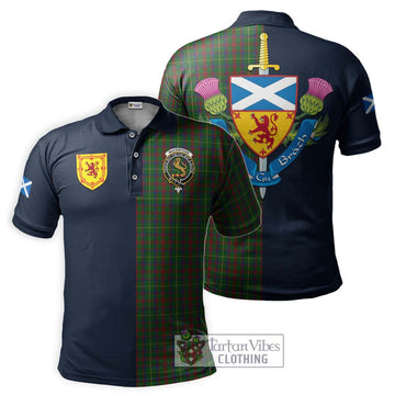 MacKintosh Hunting Tartan Polo Shirt Alba with Scottish Lion Royal Arm Half Style