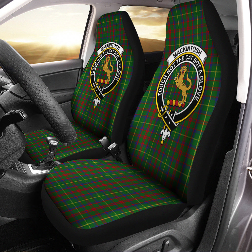 MacKintosh Hunting Tartan Car Seat Cover with Family Crest One Size - Tartanvibesclothing