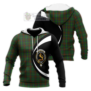 MacKintosh Hunting Tartan Knitted Hoodie with Family Crest Circle Style