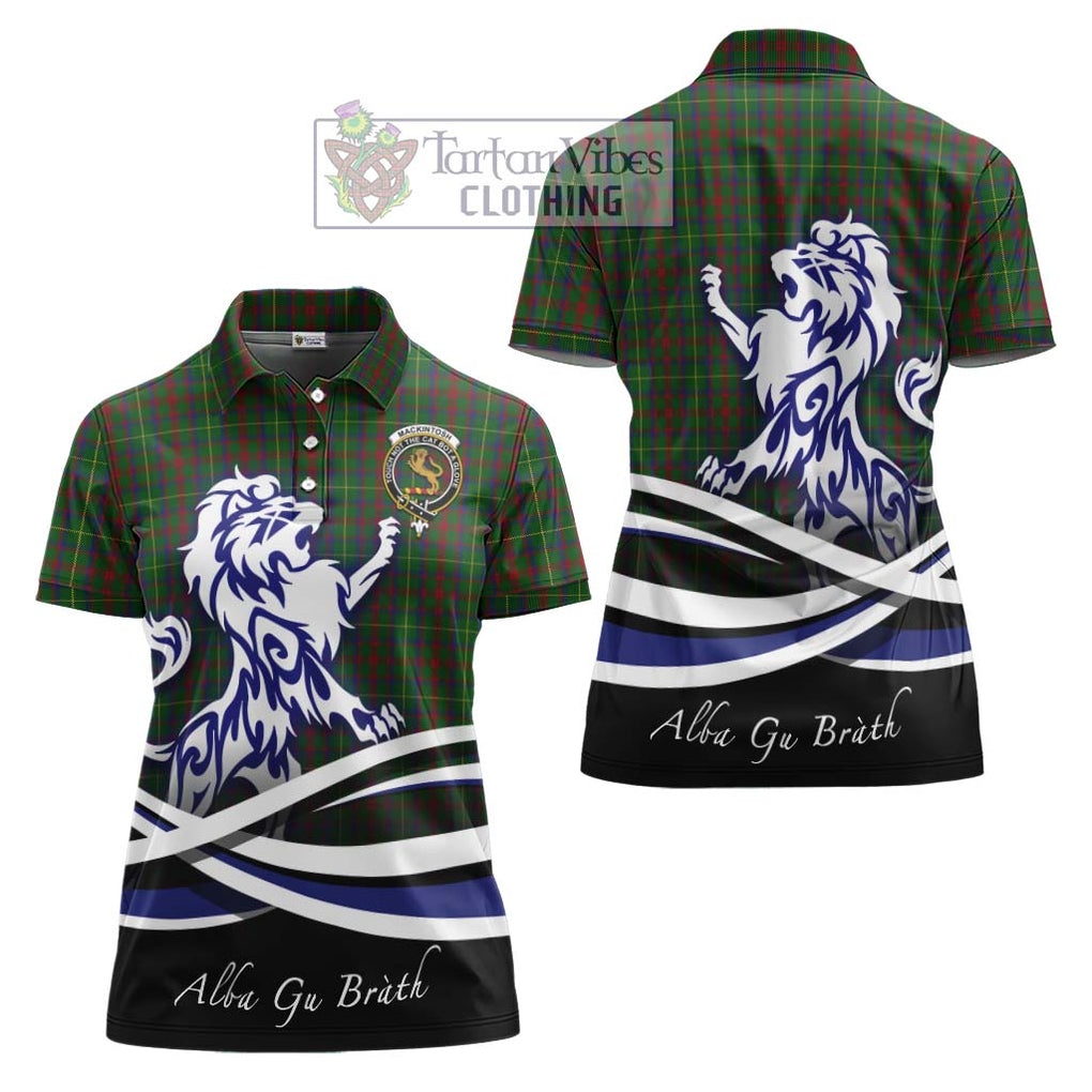 MacKintosh Hunting Tartan Women's Polo Shirt with Alba Gu Brath Regal Lion Emblem Women - Tartanvibesclothing Shop