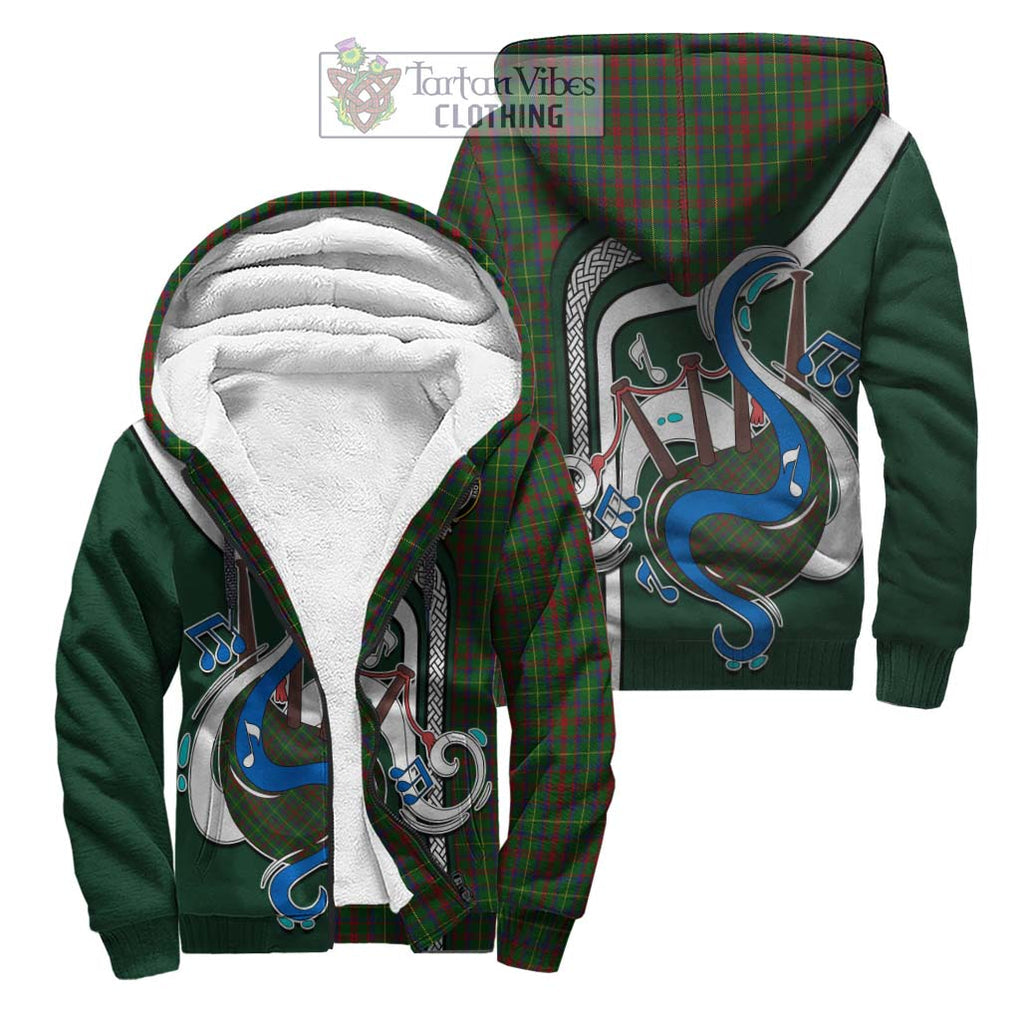 MacKintosh Hunting Tartan Sherpa Hoodie with Epic Bagpipe Style Unisex S - Tartanvibesclothing Shop