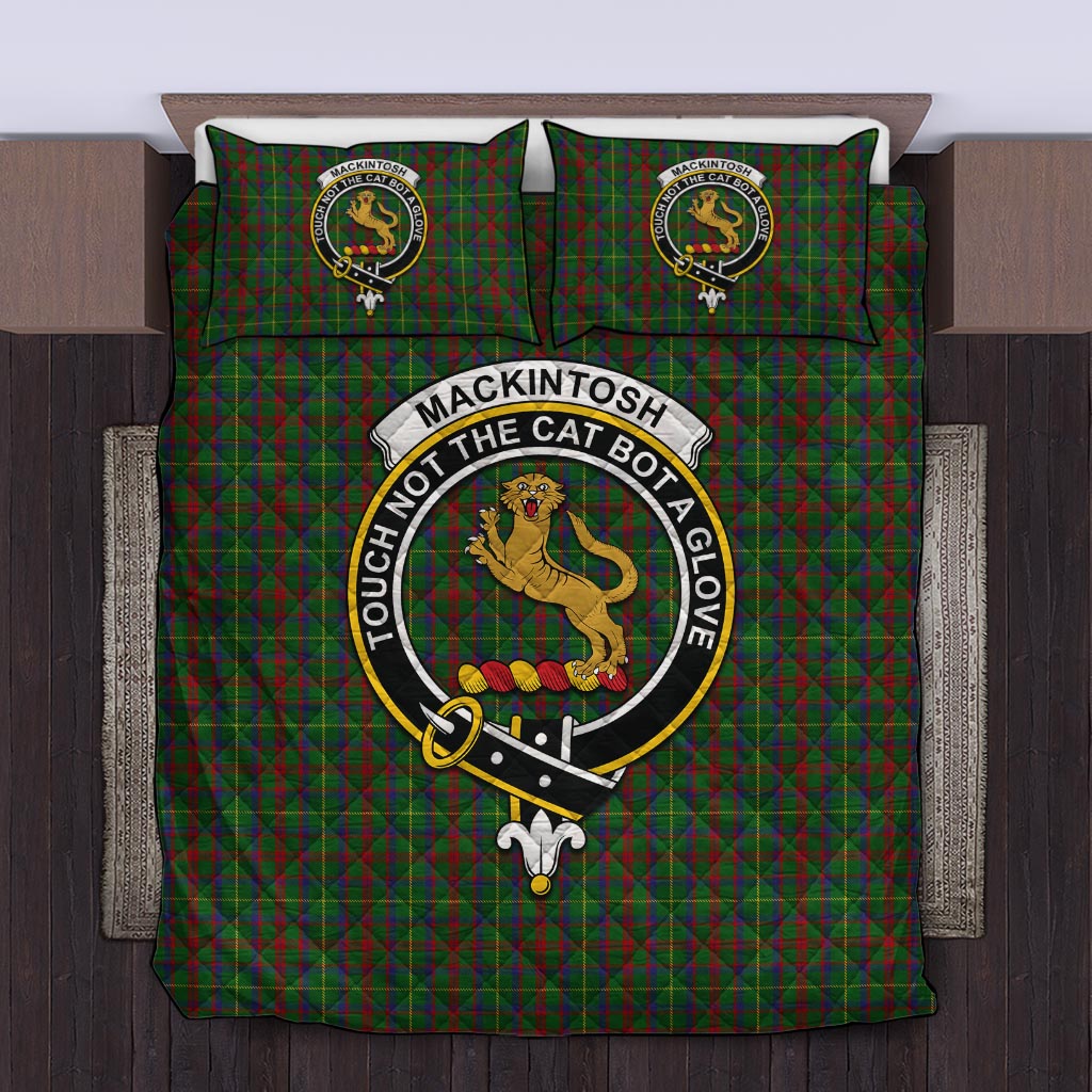 MacKintosh Hunting Tartan Quilt Bed Set with Family Crest Twin - Tartan Vibes Clothing