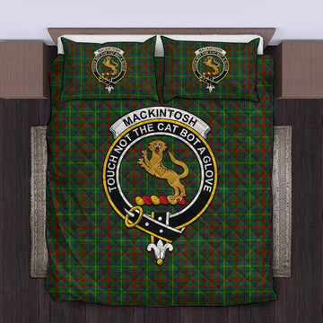 MacKintosh Hunting Tartan Quilt Bed Set with Family Crest