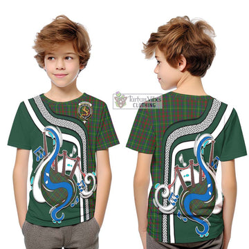 MacKintosh Hunting Tartan Kid T-Shirt with Epic Bagpipe Style