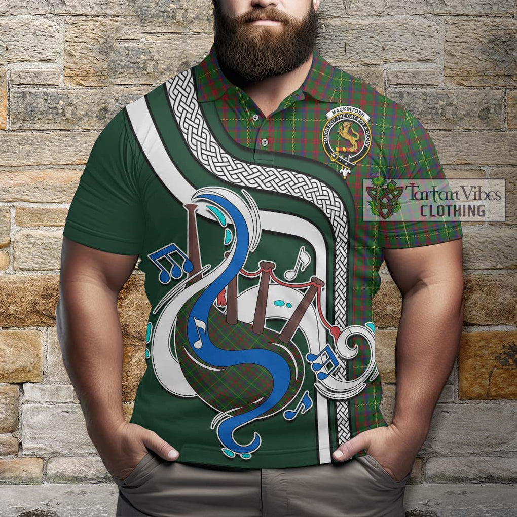 Tartan Vibes Clothing MacKintosh Hunting Tartan Polo Shirt with Epic Bagpipe Style