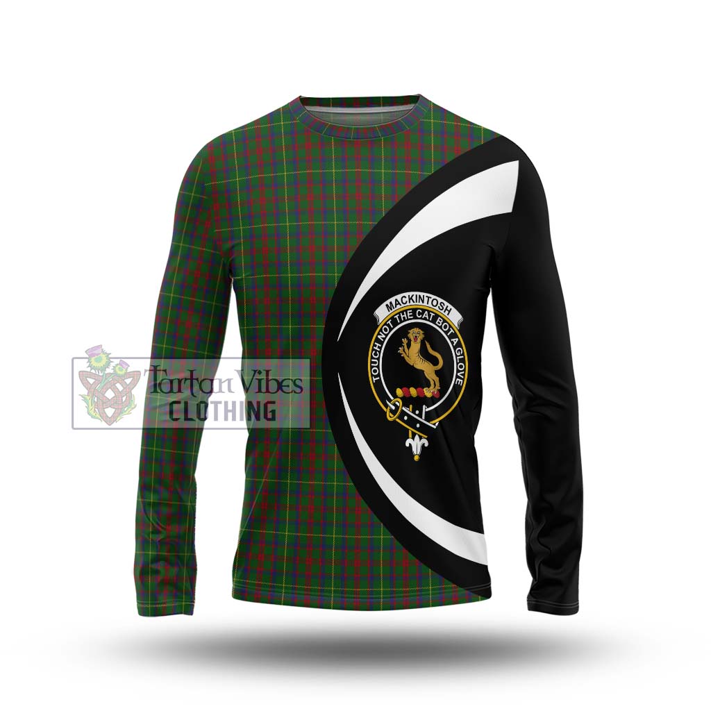 MacKintosh Hunting Tartan Long Sleeve T-Shirt with Family Crest Circle Style Unisex - Tartan Vibes Clothing