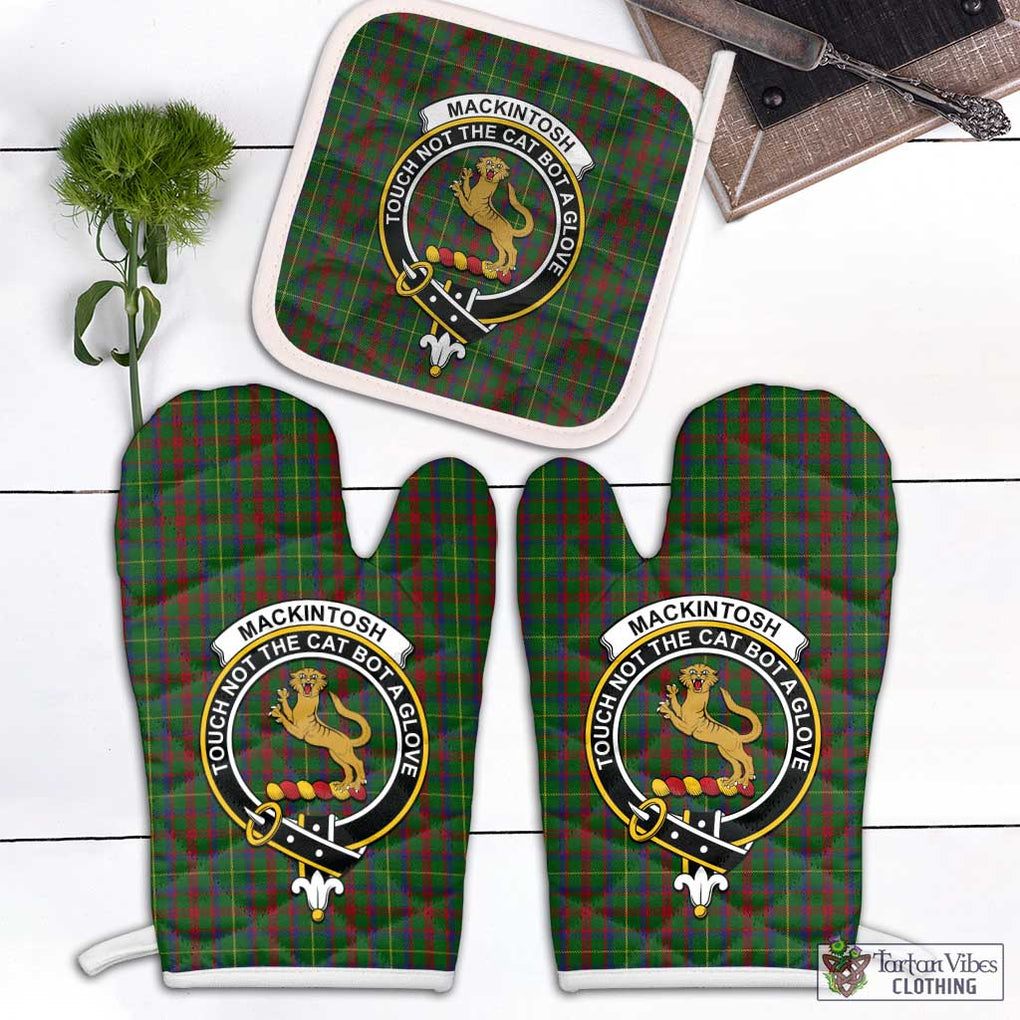 MacKintosh Hunting Tartan Combo Oven Mitt & Pot-Holder with Family Crest Combo 1 Oven Mitt & 1 Pot-Holder White - Tartan Vibes Clothing